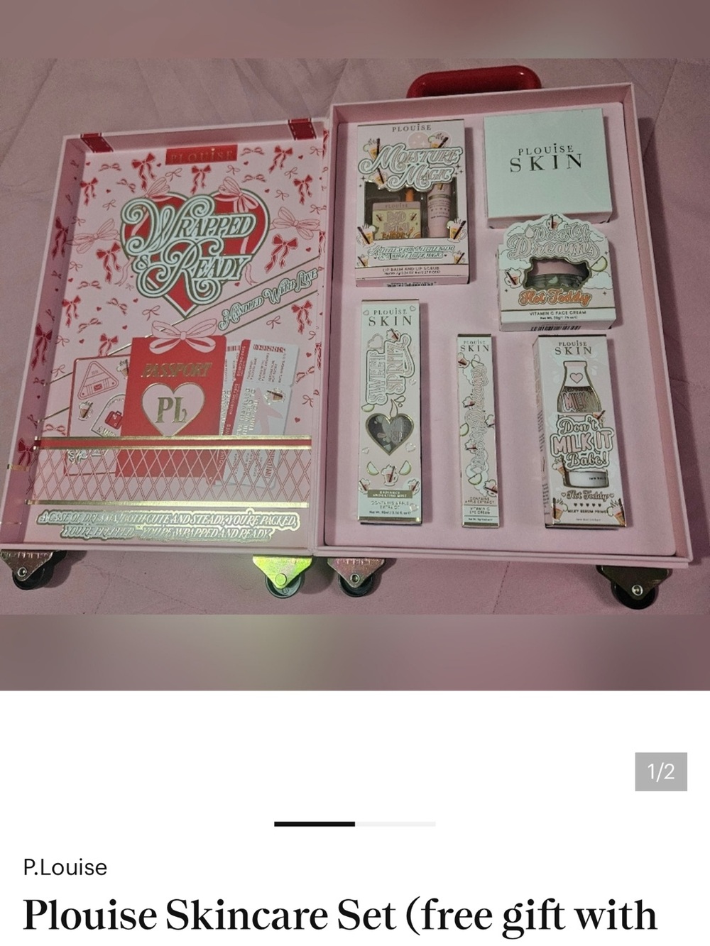 P.Louise Wrapped & Ready Pink Skincare & Makeup Set
